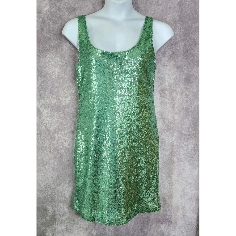 Rue 21 Mint‎ Green Sequined Tank Mini Dress Womens XL Lined Sleeveless Party